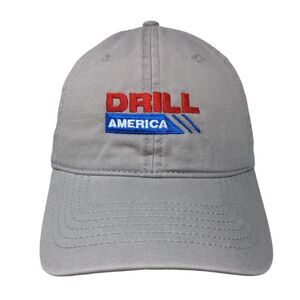 Drill America Slideback Hat Gray OSFA Adjustable Embroidered W/Tags Fine Caps